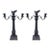 Pair of Vintage Gothic Bronze Candelabras W/Griffin Finial & Crystals For Sale