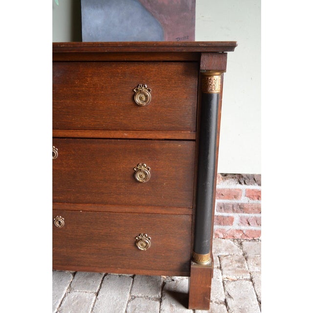 Traditional Oak Empire Chest of Drawers For Sale - Image 3 of 10