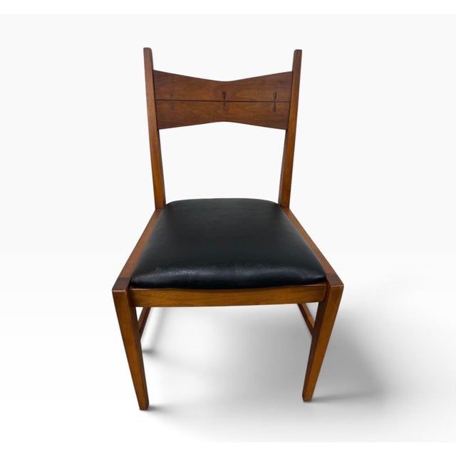 Wood Mid-Century Modern Lane Tuxedo Walnut Dining Chairs - Set of 6 For Sale - Image 7 of 9