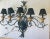 Black Mid 290 Th C Large Vintage Sculptural Wheat Sheaf Metal Tole Sconces For Sale - Image 8 of 9