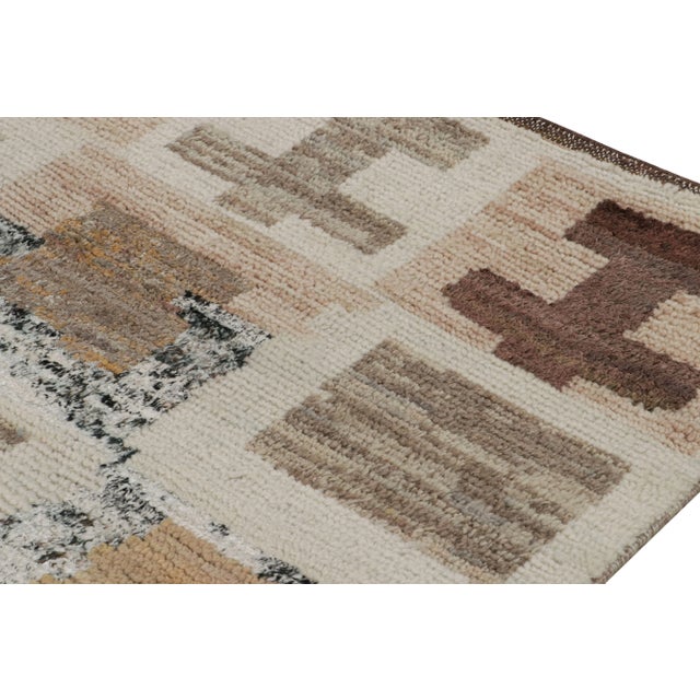 2010s Rug & Kilim’s Geometric Moroccan Style Rug in Beige-Brown and Gray For Sale - Image 5 of 7