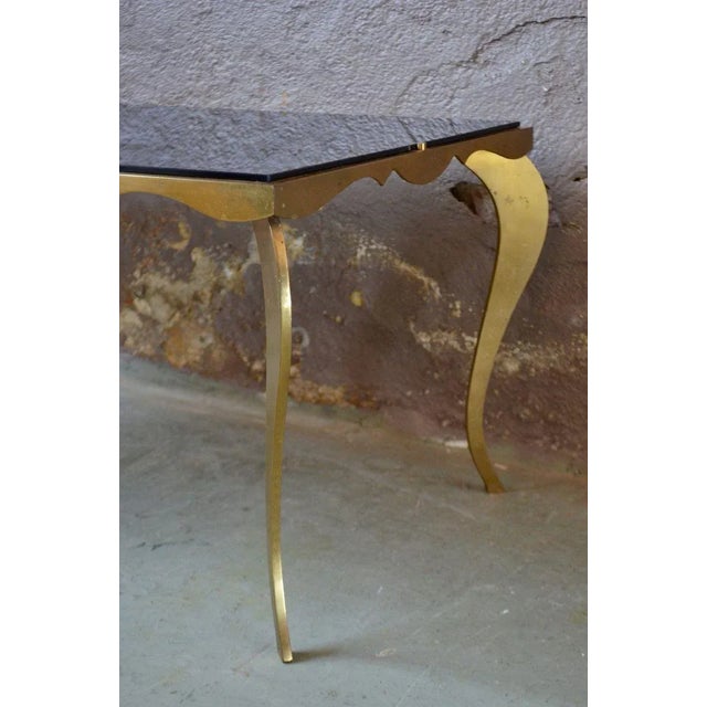 Vintage French Neo-Louis XVI Black Glass Coffee Table, 1960s For Sale - Image 14 of 18