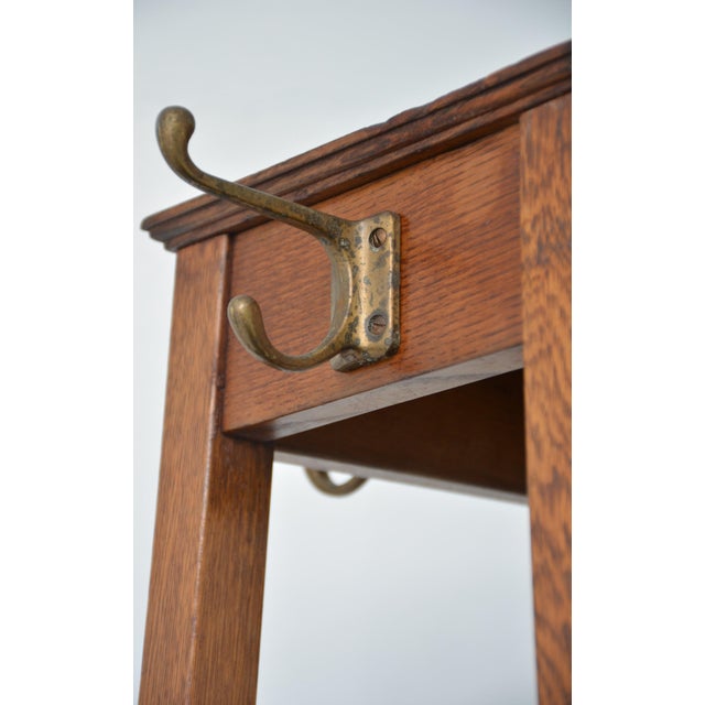 Industrial English Oak Coat Stand by Astrola, 1930 For Sale - Image 8 of 16