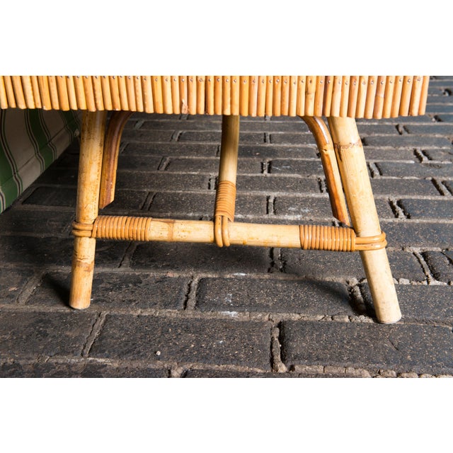 Mid-Century Modern 1950s French Mid-Century Rattan Buffet by Audoux & Minet with Tiles, Attributed For Sale - Image 3 of 13