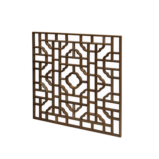 This is a traditional Chinese decorative panel with a geometric pattern in a square shape. Dimensions: 23.5" x 23.5"...
