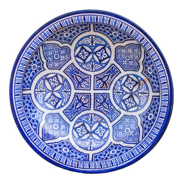 Ceramic Bowl W/ Arabesque Pattern For Sale