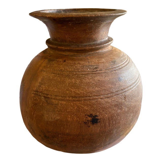 Hand Turned Wooden Vase/ Vessel. Made by Wood Turner Not Factory Made. Flared Rim , Hand Rubbed Finish. Mid 20th Century For Sale