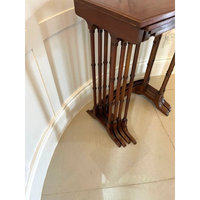 Antique Edwardian Mahogany Inlaid Nesting Tables, 1905, Set of 4 For Sale - Image 6 of 10