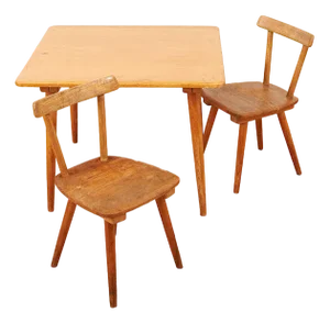 Childrens Table and Chairs by Jacob Müller for Wohnhilfe, Set of 3