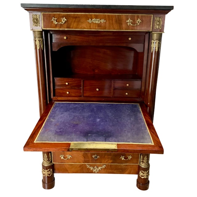 Beautiful Mahogany Secrétaire that will make an impression in any room. This Empire design is flanked with two detached...