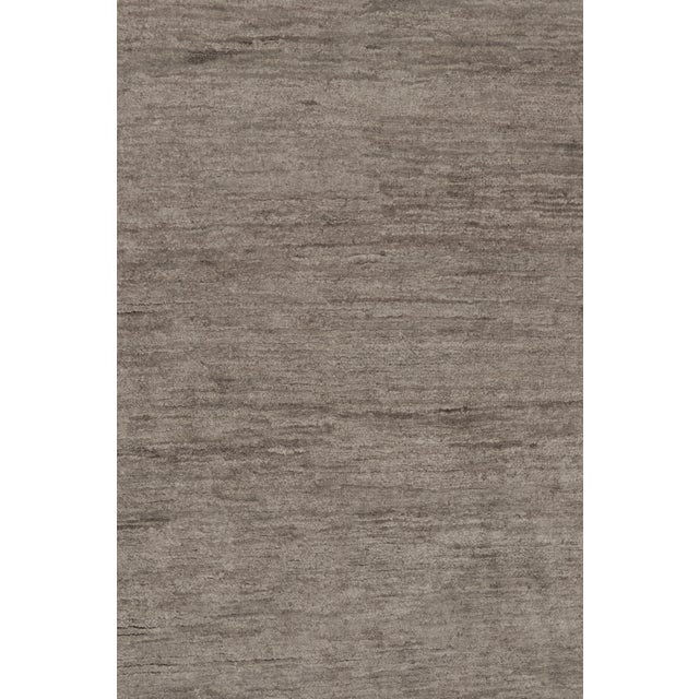 Rug & Kilim Rug & Kilim’s Oversized Modern Textural Rug in Brown, Gray and Beige Striae For Sale - Image 4 of 8