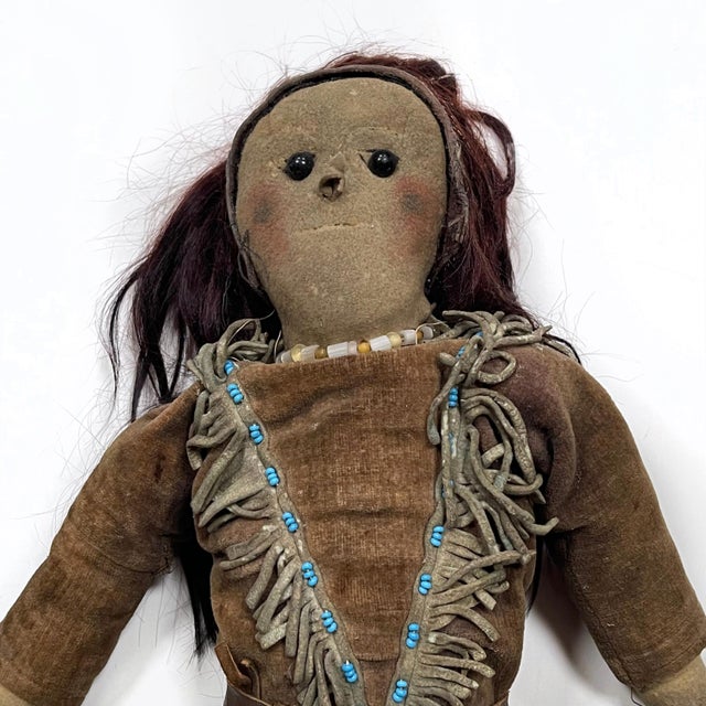 Native American Antique Native American Plains Indian Doll For Sale - Image 3 of 13