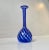 A handblown long-neck art glass vase in cobalt blue and clear. It is called solitaire (da: solitær) and was made by glass...