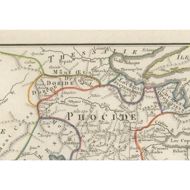 Paper Ancient Phocis, Doris and Locris Map from Ambroise Tardieu, 1825 For Sale - Image 7 of 10