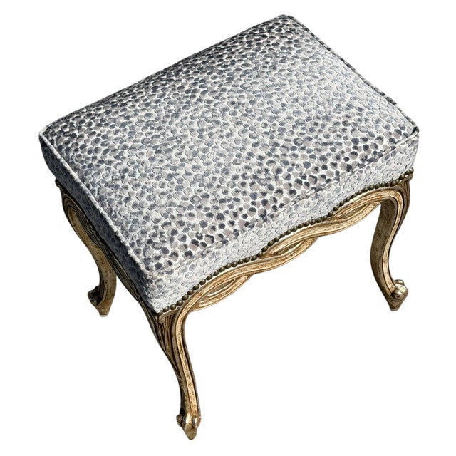 Traditional Regency Giltwood Ribbon Taboret Footstool Vanity Bench by Randy Esada Designs For Sale - Image 3 of 3