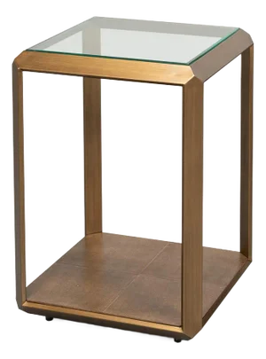 Modern Brass Finish Accent Table