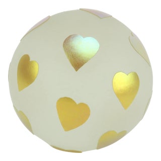 Steven Correia Art Glass Gold Heart Paper Weight Sphere For Sale
