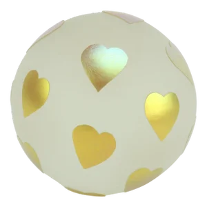 Steven Correia Art Glass Gold Heart Paper Weight Sphere