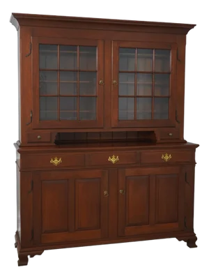 Bench Made Hand Crafted Primitive Cherry Step Back Cupboard