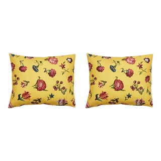 Pair of Bien Aimee Linen Cushions by Antoinette Poisson, Paris For Sale
