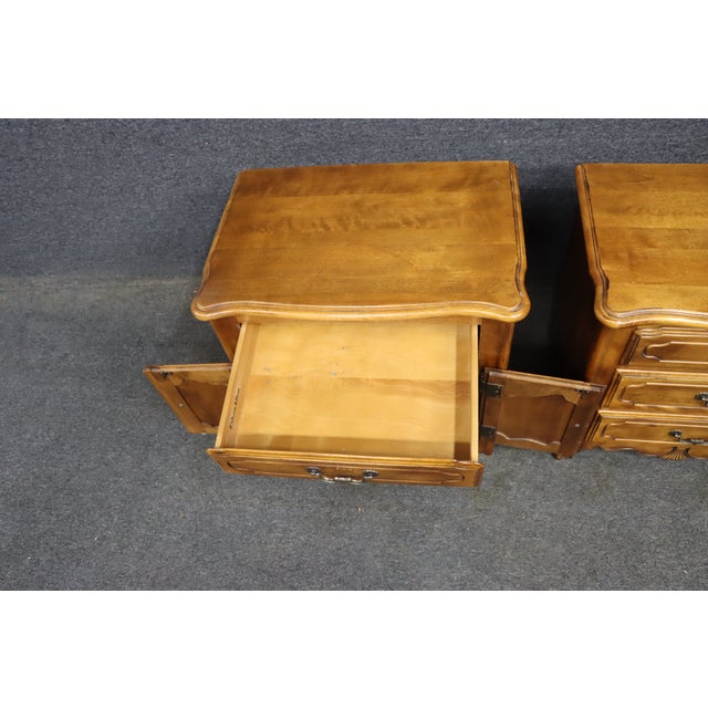 Ethan Allen His and Hers Birchwood Nightstands, Pair For Sale - Image 12 of 17