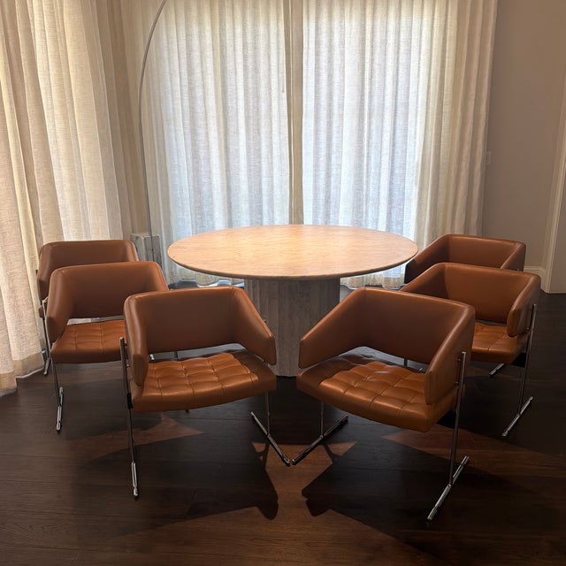 Jorge Zalszupin/ Set of Six Senior Armchairs Metal, Leather / Brazil, 1950’s. The Senior chair, designed by Jorge...