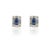 Art Deco Genuine Baguette Sapphire Diamond Pushback Stud Earrings 18k Solid Gold- A Pair For Sale - Image 3 of 11