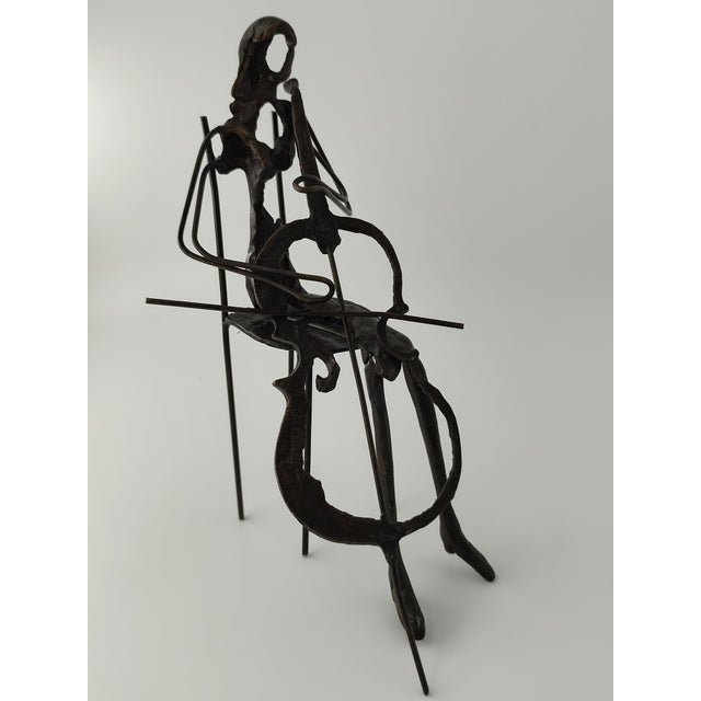 1950s Sculpture of a Cellist, 1950s, Metal For Sale - Image 5 of 5