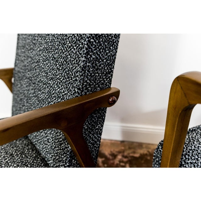 Large Mid-Century Armchair in Black, 1960s For Sale - Image 4 of 15