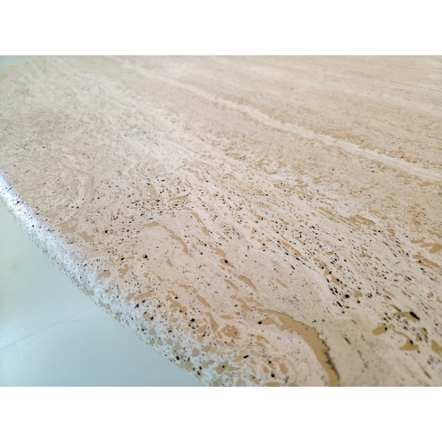 Beige Italian Il Colonnato Dining Table in Travertine by Mario Bellini, 1980s For Sale - Image 8 of 12