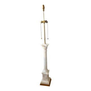 1960s Marbro Lamp Company Italian Alabaster Greek Column Marble Floor Lamp For Sale
