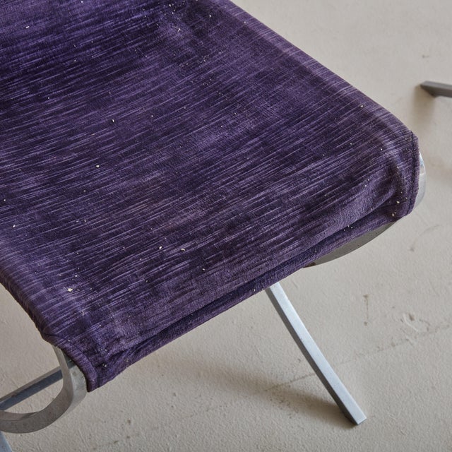 Metal Set of 6 Chrome Dining Chairs Attributed to Pierre Cardin for Maison Jansen, France 1970s For Sale - Image 7 of 11