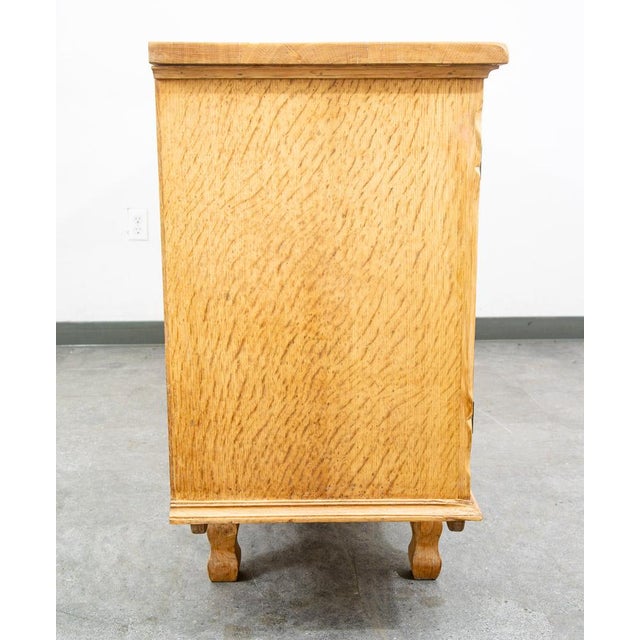 Mid Century Danish Modern Cabinet Credenza 3 Drawer Henning Kjernulf White Oak, Attributed For Sale - Image 4 of 12
