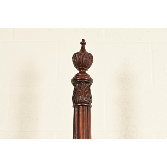 Brown Baker Furniture Historic Charleston Georgian Carved Mahogany Queen Size Poster Bed For Sale - Image 8 of 10