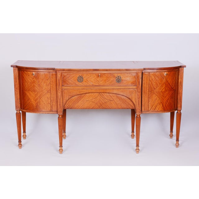 19th Century British Satin Wood Dining Room Set with 12 Chairs from Maple & Co., Set of 15 For Sale - Image 17 of 18