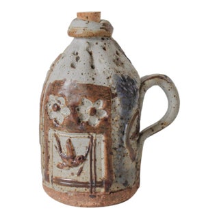 Vintage Signed Studio Art Pottery Jug For Sale
