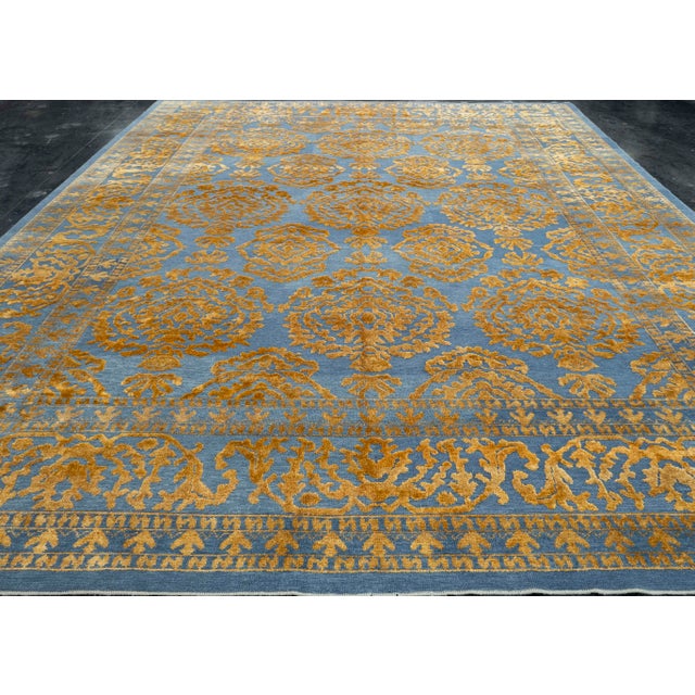 Turkish Oushak Rug 12'2" x 14'8" #18585 For Sale - Image 4 of 8