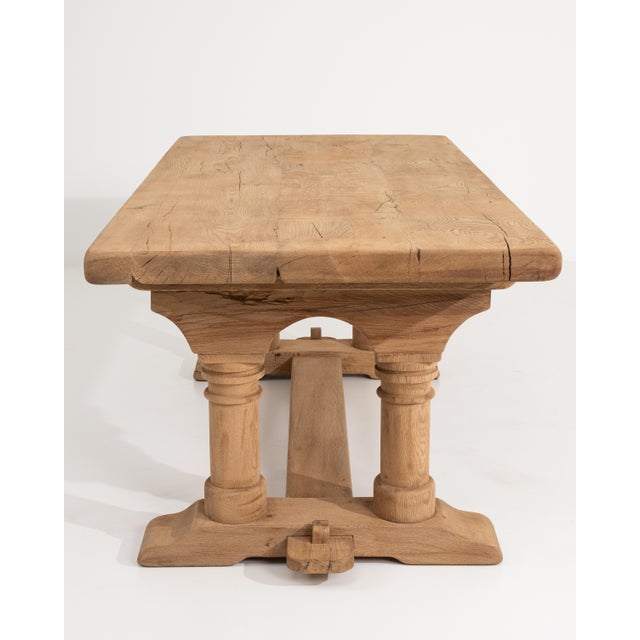 1970s Brutalist Oak Dining Table For Sale - Image 5 of 13