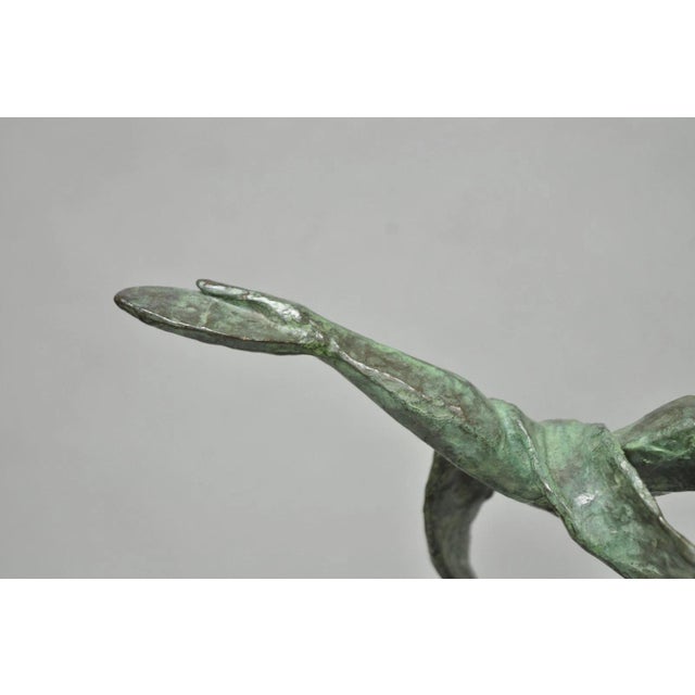 Mid 20th Century Estelle Goodman Brutalist Mid Century Modern Bronze Dancing Man Sculpture For Sale In Philadelphia - Image 6 of 15