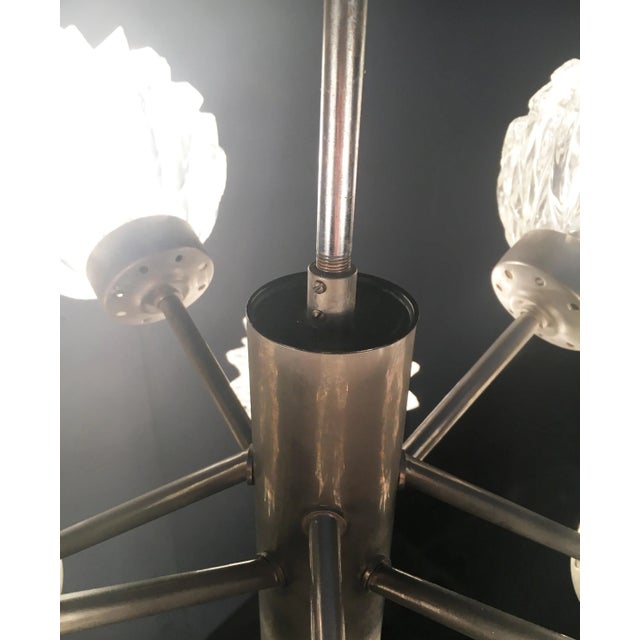Mid-Century German Space Age Glass and Metal Chandelier from Richard Essig, 1960s For Sale - Image 10 of 18