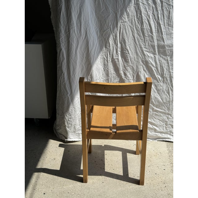 Contemporary Vintage Brown Pine Chair For Sale - Image 3 of 18