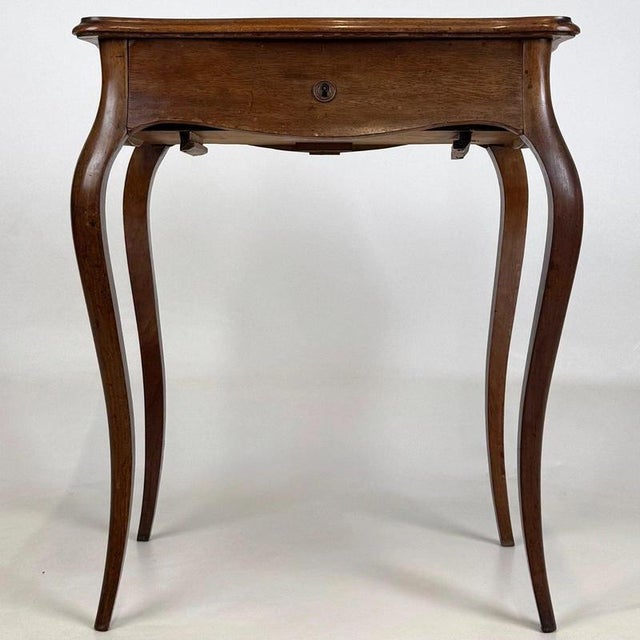 Antique French Mahogany Side Table with Lift-Up Top, 1800s For Sale - Image 3 of 13