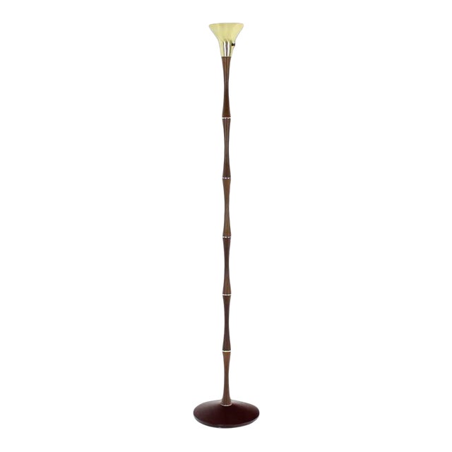 Vintage Mid Century Faux Bamboo Floor Lamp For Sale