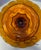 Glass Mid-Century Amber Glass Tazza Cake Stand With Scalloped Thumbprint Edge For Sale - Image 7 of 10