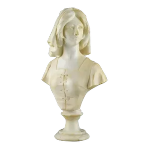 Italian Alabaster Bust of a Young Woman, Circa 1900