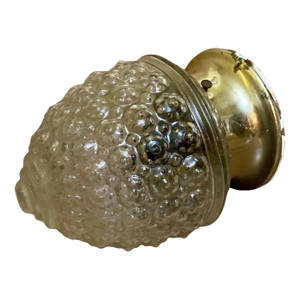 Vintage Art Deco Style Bubble Globe Shade & Brass Base Flush Mount Lamp Shade