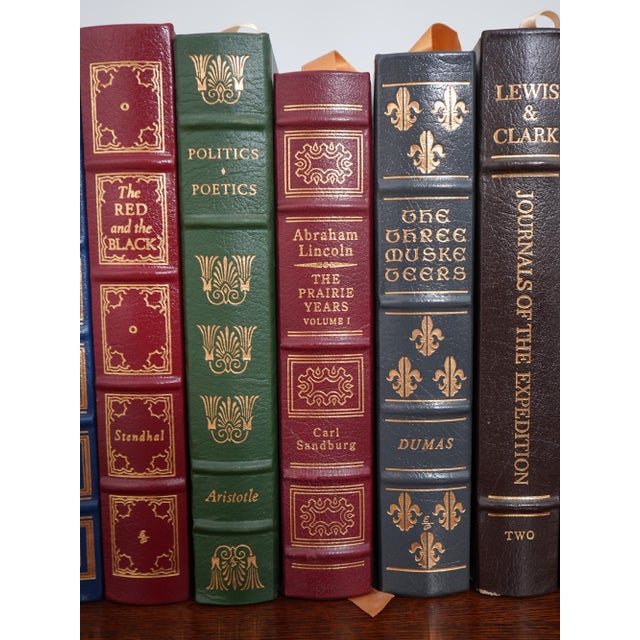Traditional Set of 16 Gold Embossed Leather Bound Books W/ Gilt Edge by the Eaton Press For Sale - Image 3 of 13