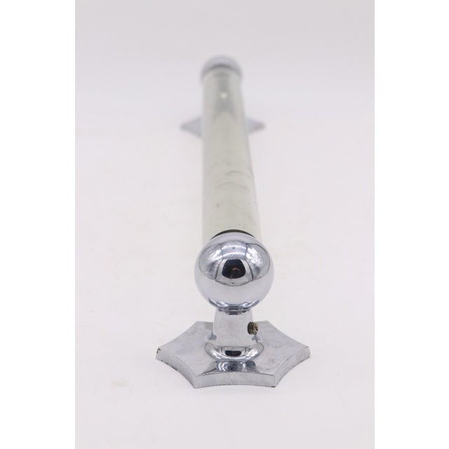 Art Deco Waldorf Astoria Bathroom Nickel & Glass Towel Bar | Chairish