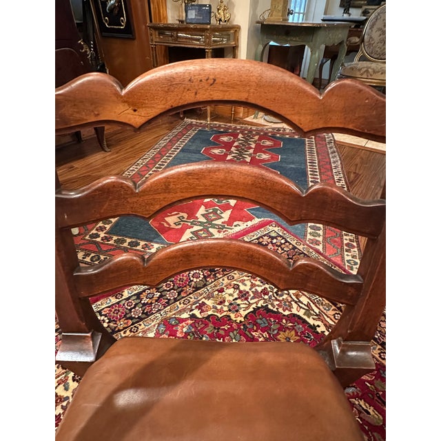 19th Century European Walnut Gondola Style Armchair. For Sale - Image 10 of 13