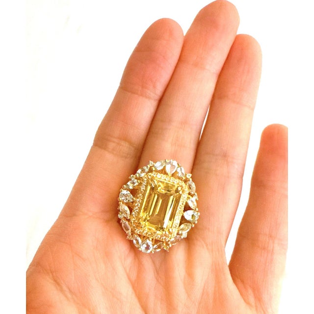 Classic Italian Bochic "Capri Lemon Topaz & Gem Ring Set In 18K Gold & Silver For Sale - Image 13 of 18
